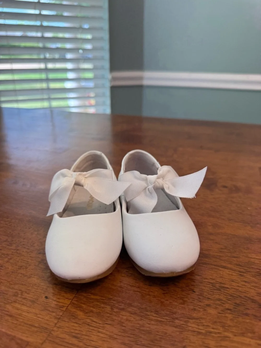 L'Amour Pauline Special Occasion Bow Flat White Ribbon Tie Ballet Flat shoes 10